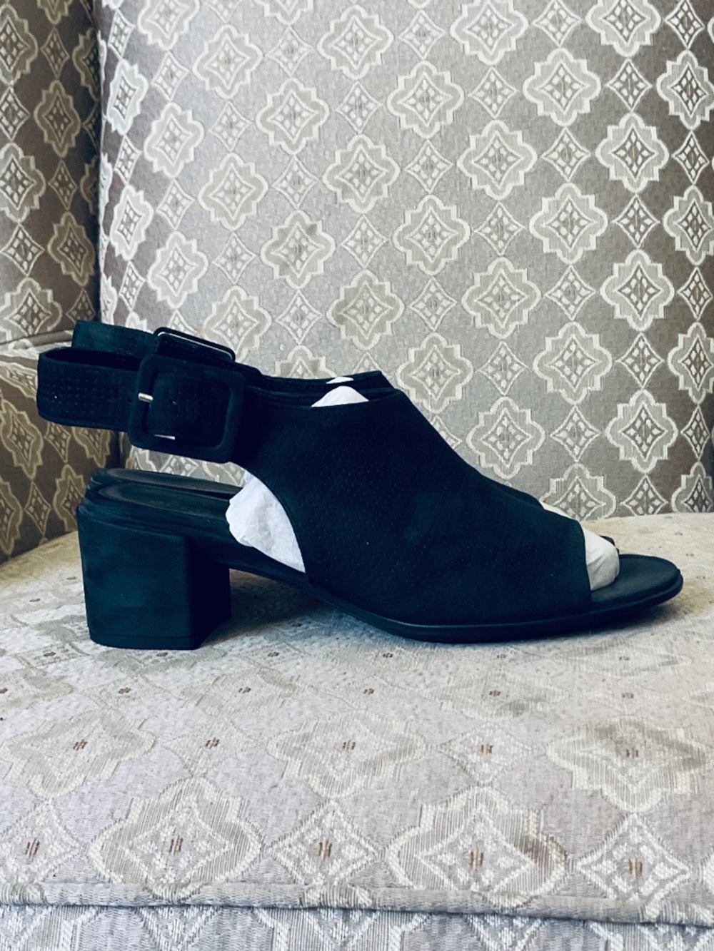 NWOB ECCO Shape 35 Block Slingback Leather Sandals Black Size 9 / 40 - Picture 6 of 8